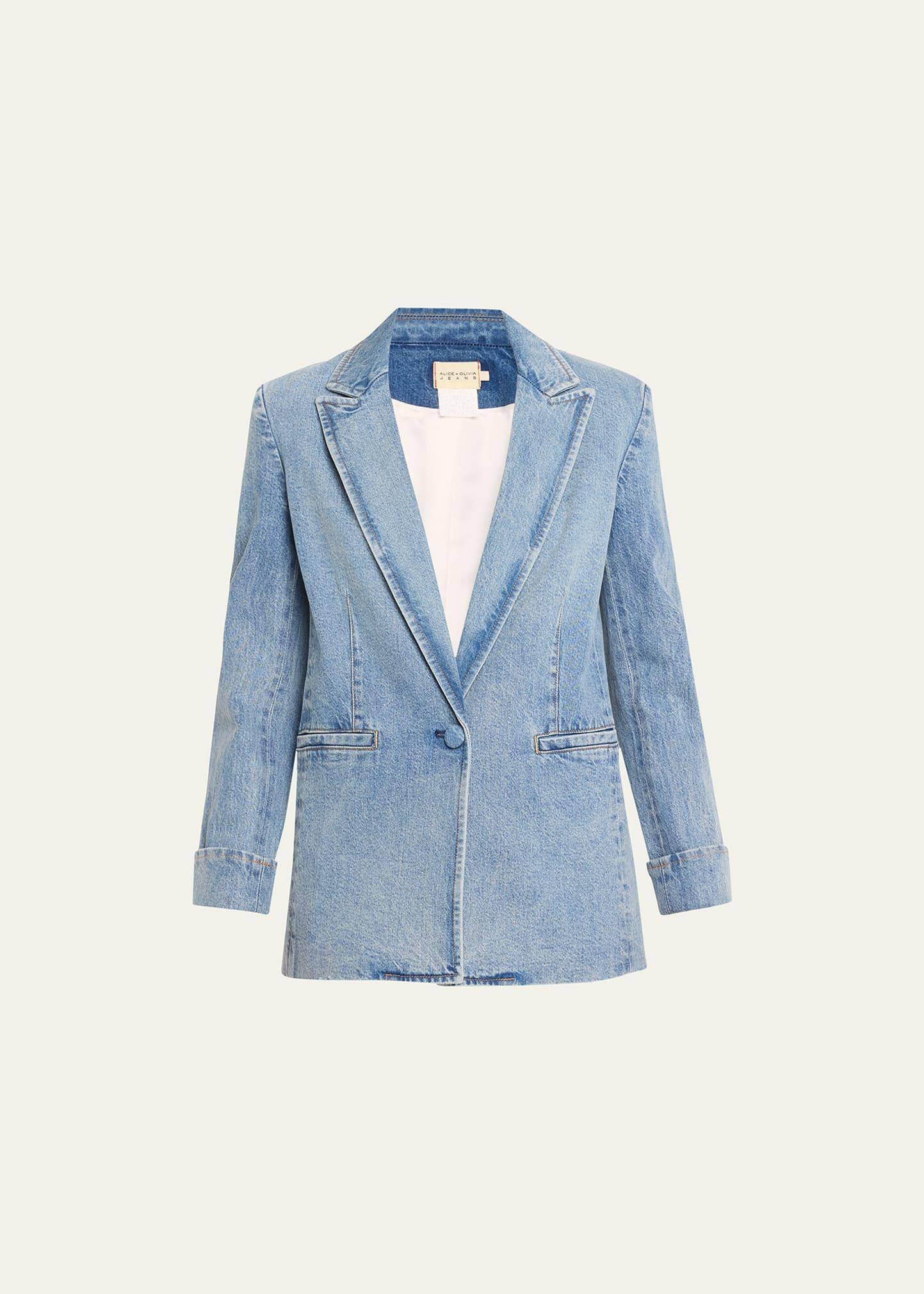 Alice + Olivia Justine Roll Cuff Denim Blazer product image