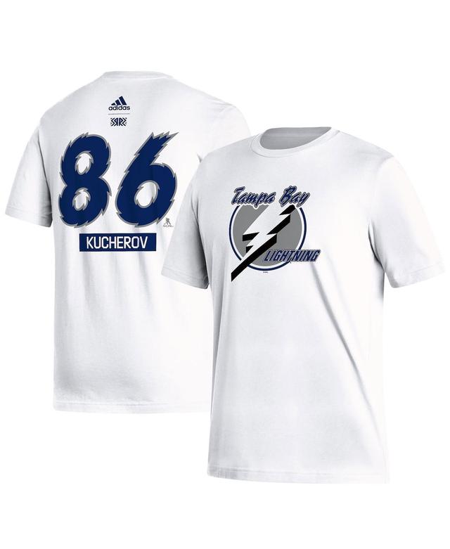 Mens adidas Nikita Kucherov White Tampa Bay Lightning Reverse Retro 2.0 Name & Number T-Shirt Product Image