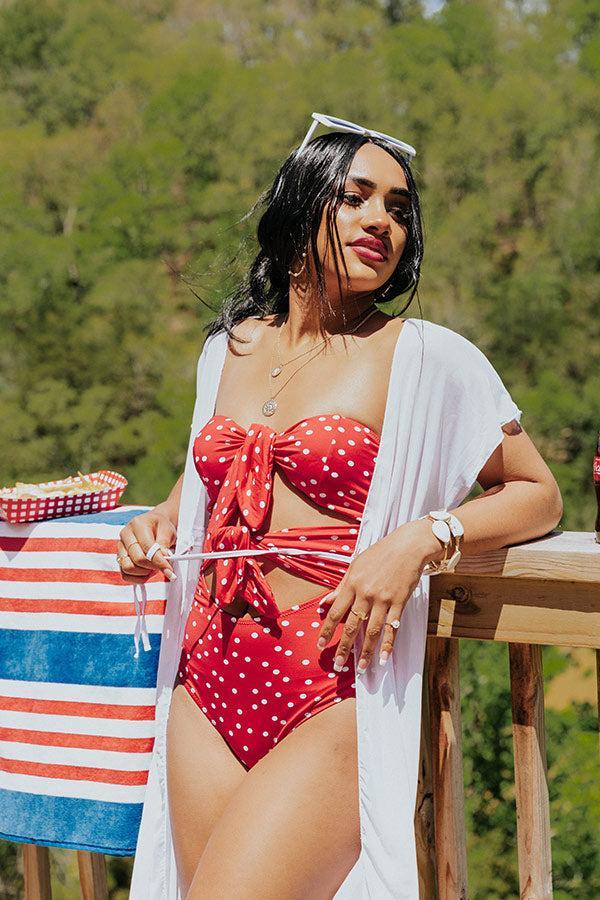 Around The Pool Polka Dot One Piece Swimsuit in Red Product Image