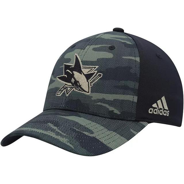 Mens adidas Camo San Jose Sharks Military-Inspired Appreciation Flex Hat - Camo Product Image