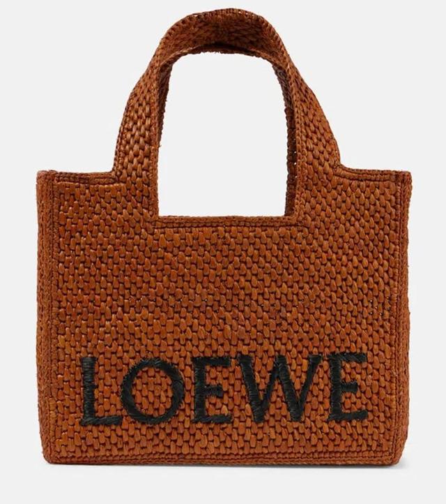 LOEWE Small  Font Tote In Raffia In Gold Product Image