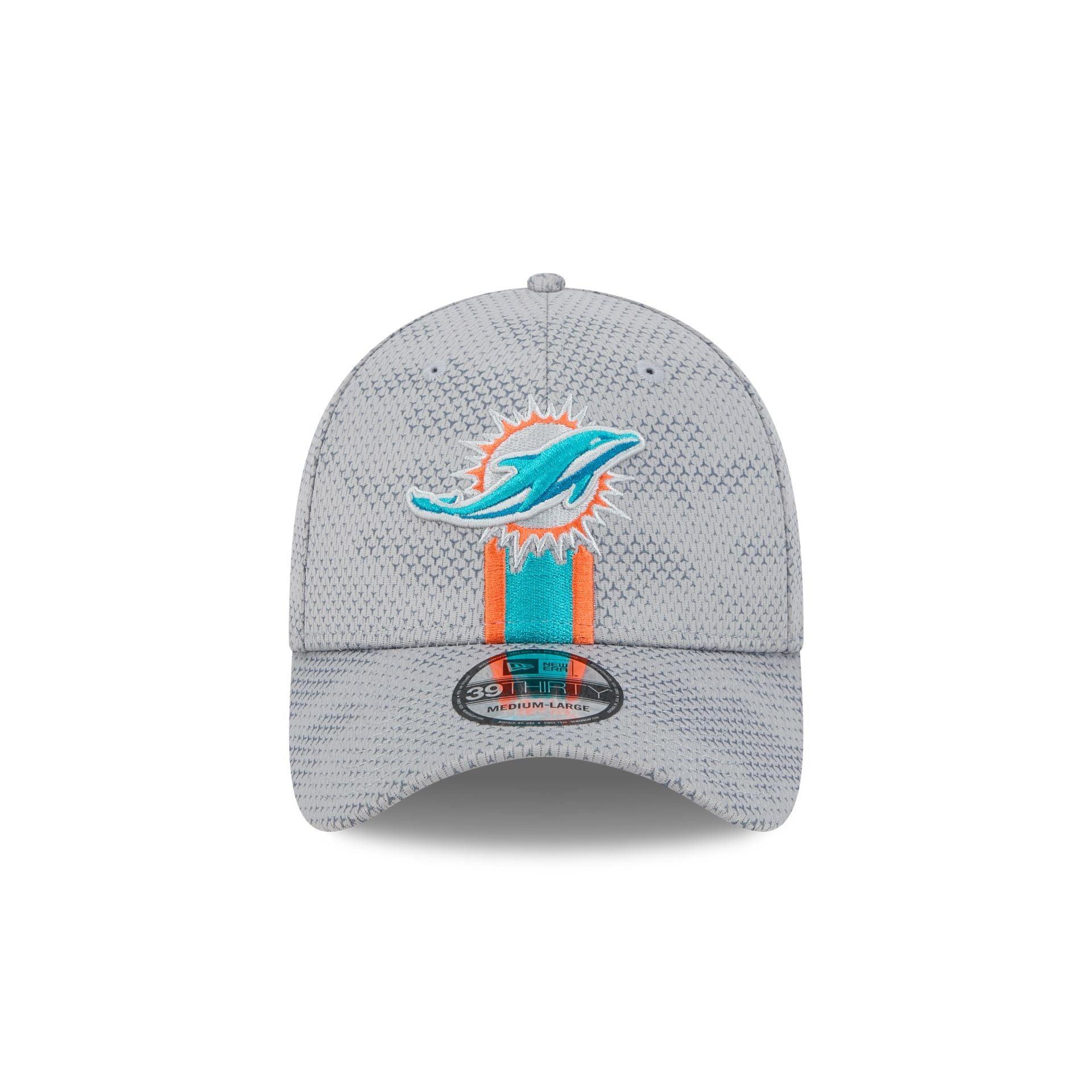 Miami Dolphins 2024 Sideline Gray 39THIRTY Stretch Fit Hat Male Product Image