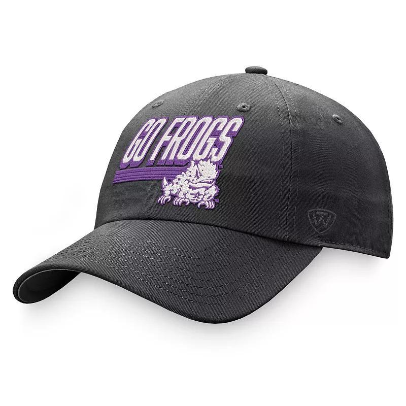 Mens Top of the World Charcoal TCU Horned Frogs Slice Adjustable Hat Product Image