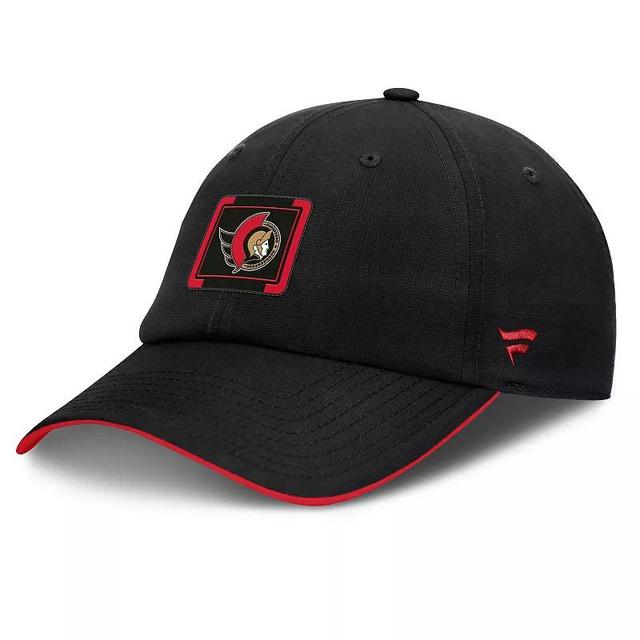 Mens Fanatics Black/Red Ottawa Senators Authentic Pro Ripstop Adjustable Hat Product Image