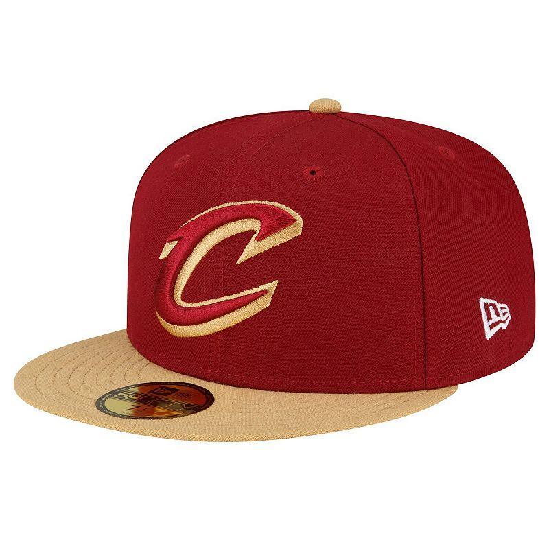 Mens New Era Wine/Gold Cleveland Cavaliers 2-Tone 59FIFTY Fitted Hat Product Image