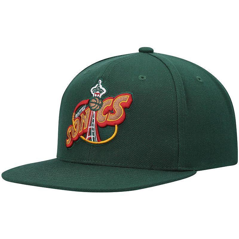 Mens Mitchell & Ness Seattle SuperSonics Hardwood Classics Team Ground 2.0 Snapback Hat Product Image