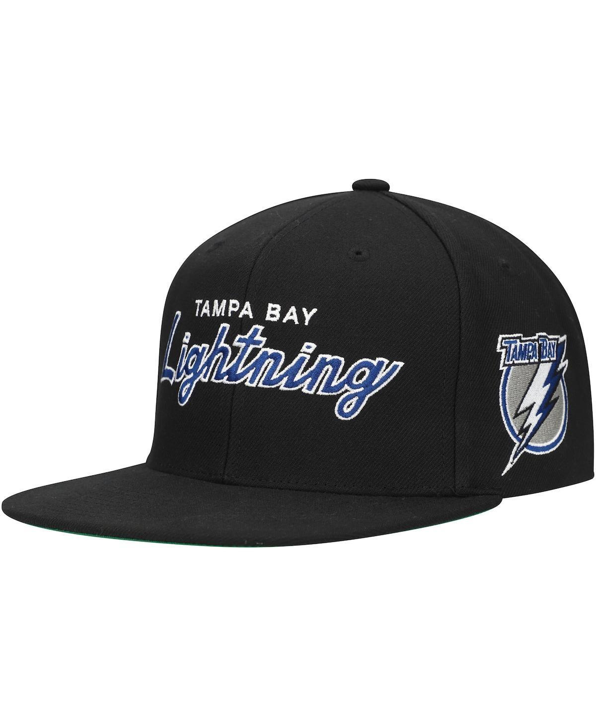 Mens Mitchell & Ness Black Tampa Bay Lightning Core Team Script 2.0 Snapback Hat Product Image