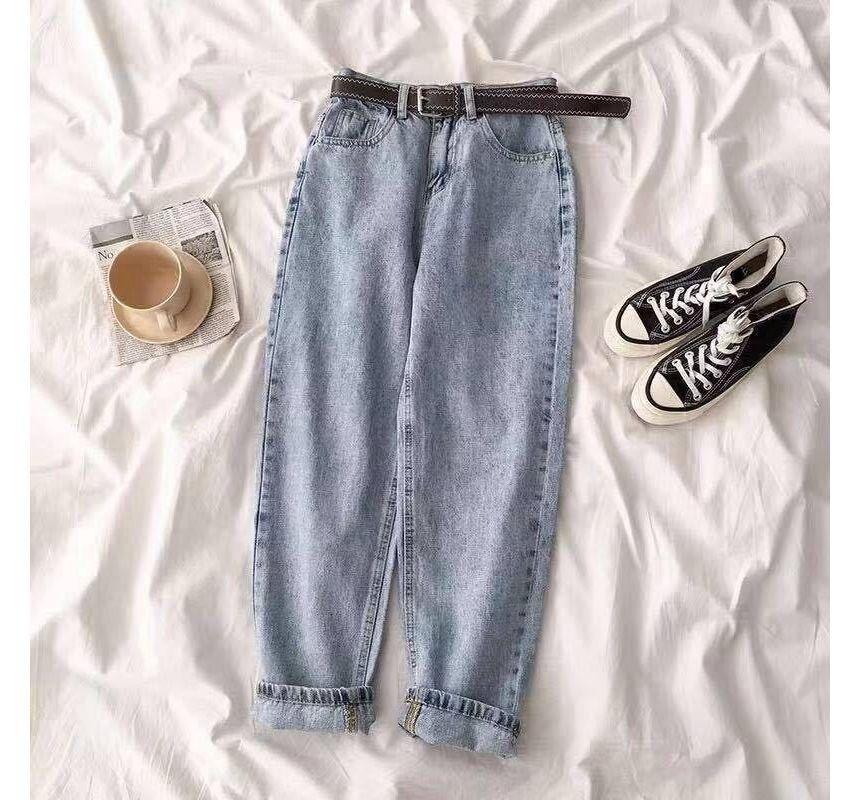 High Waist Tapered Jeans Product Image