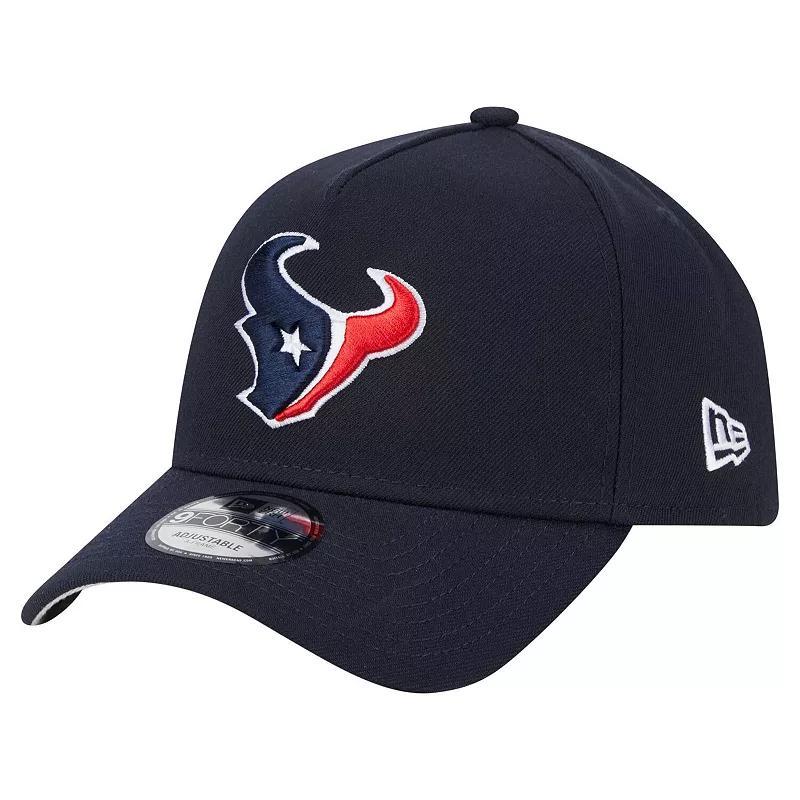 Mens New Era Houston Texans A-Frame 9FORTY Adjustable Hat, Blue Product Image