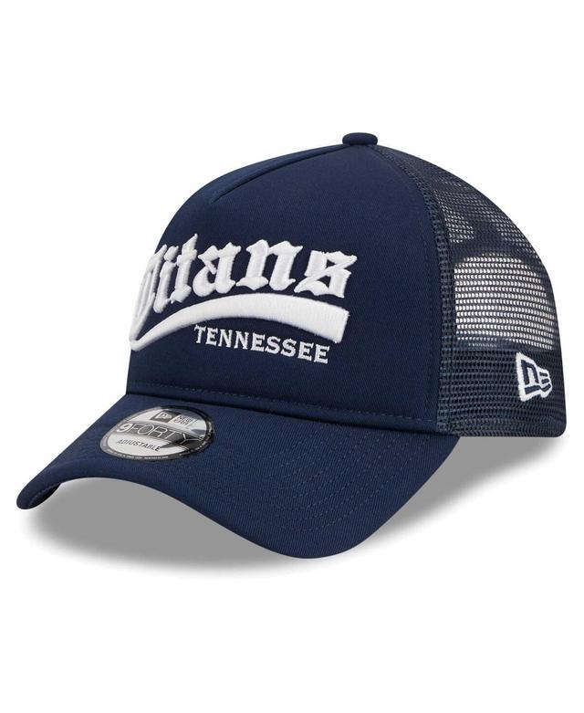 Mens New Era Navy Tennessee Titans Caliber Trucker 9FORTY Adjustable Hat Product Image