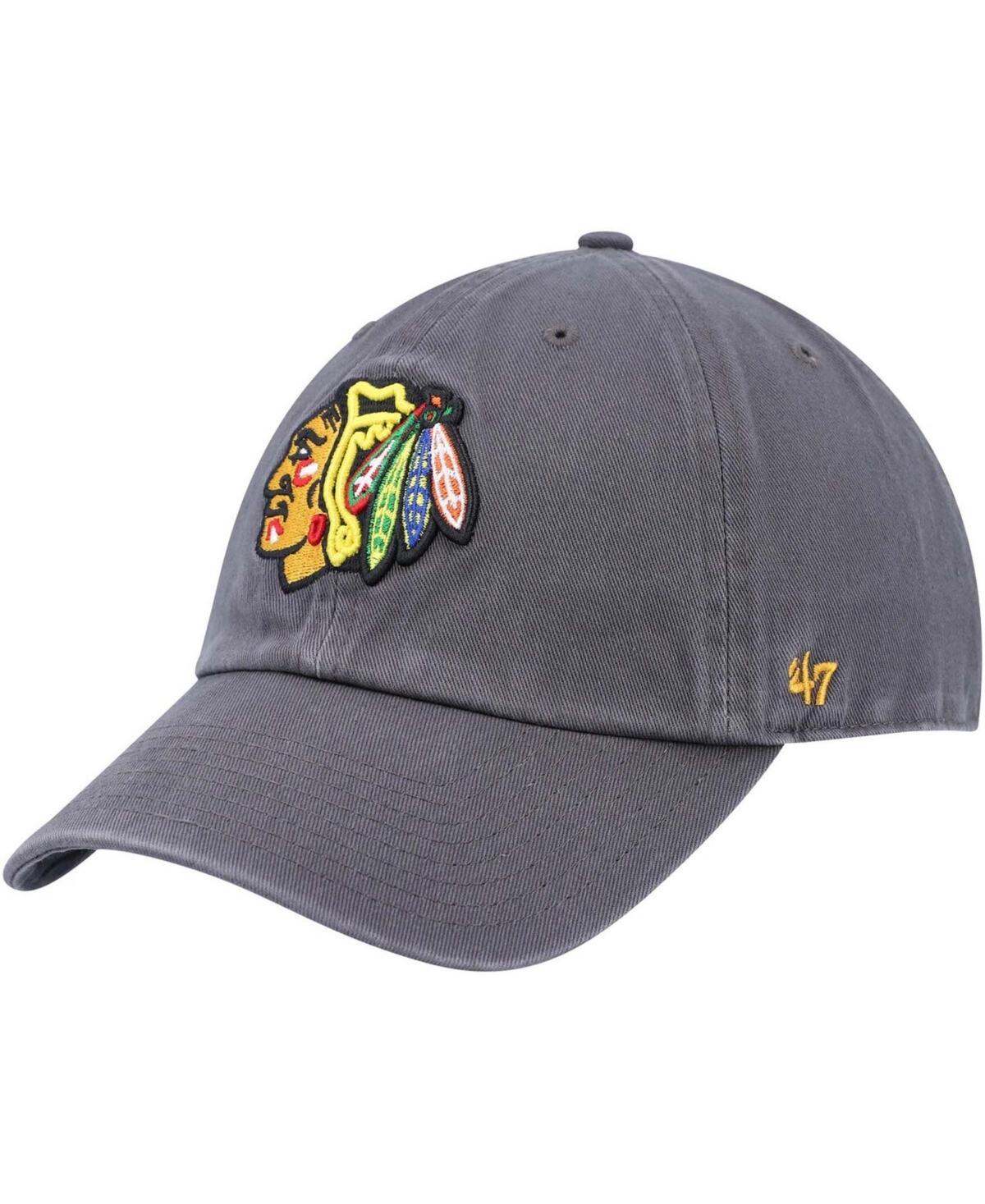 Mens Charcoal Chicago Blackhawks Clean Up Adjustable Hat Product Image