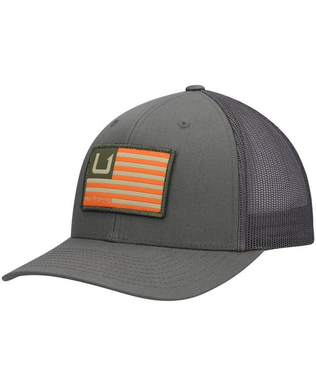 Mens Huk Olive Huks and Bars Trucker Snapback Hat Product Image