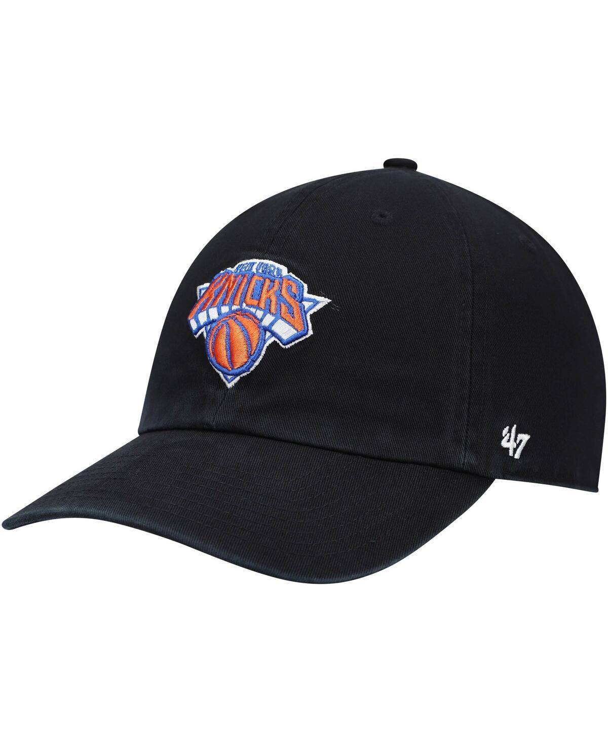 Mens 47 Brand Black New York Knicks Team Clean Up Adjustable Hat Product Image