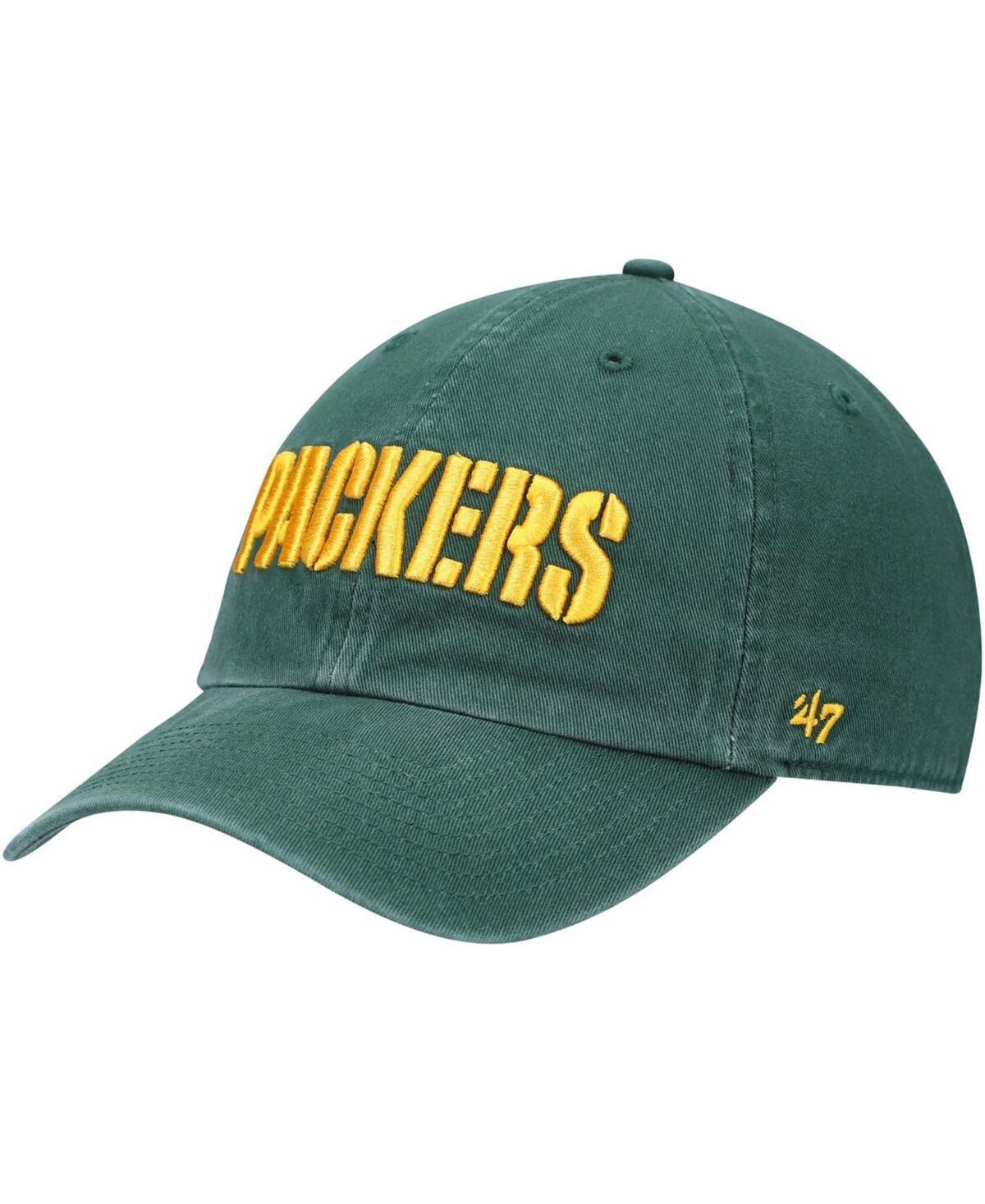 Mens Green Green Bay Packers Clean Up Script Adjustable Hat Product Image