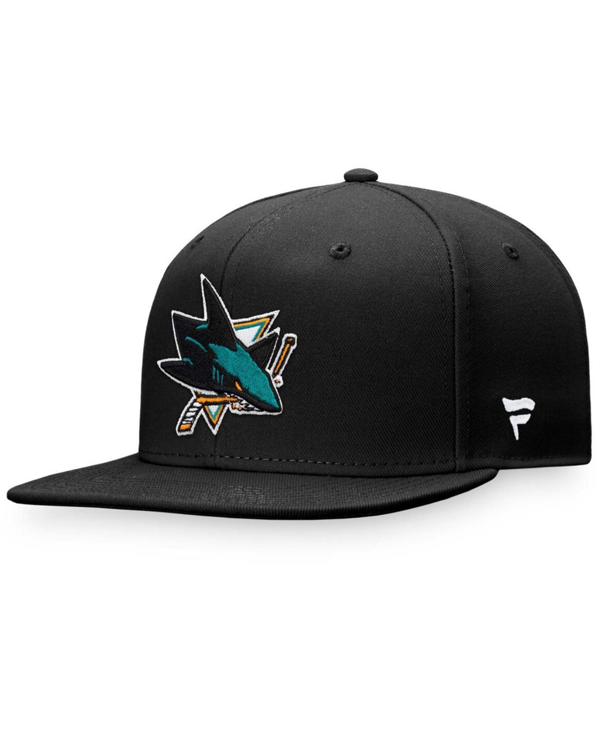 Mens Black San Jose Sharks Core Primary Logo Snapback Adjustable Hat Product Image