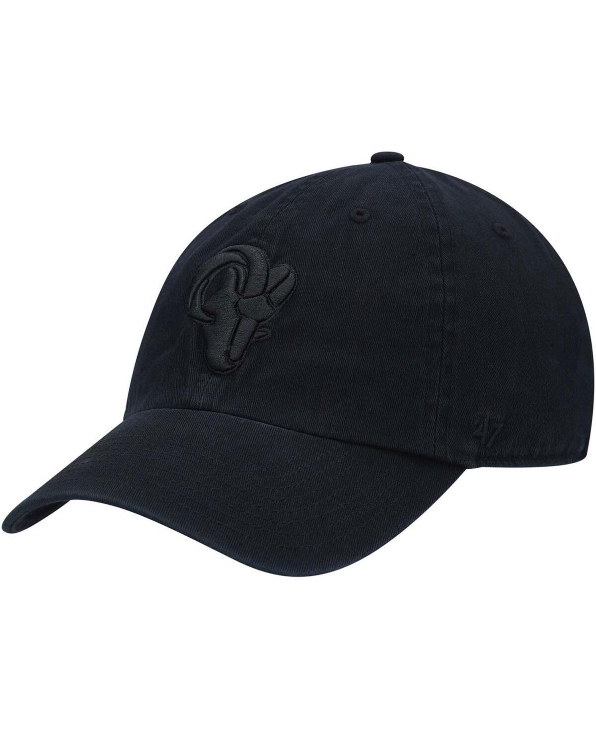 Mens Black Los Angeles Rams Team Tonal Clean Up Adjustable Hat Product Image