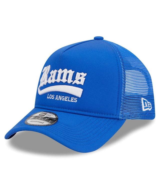 Mens New Era Royal Los Angeles Rams Caliber Trucker 9FORTY Adjustable Hat Product Image