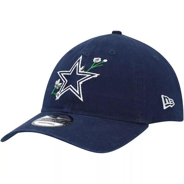 Womens New Era Dallas Cowboys Game Day Flower 9TWENTY Adjustable Hat, Blue Product Image