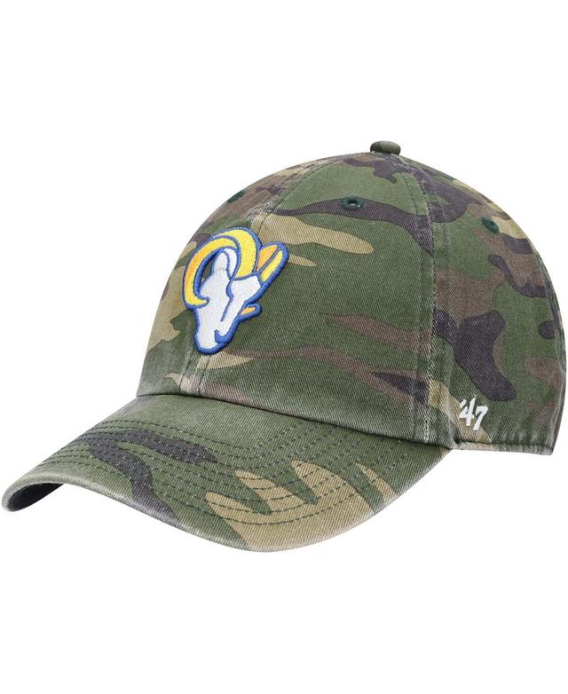 Men's '47 Camo Los Angeles Rams Woodland Clean Up Adjustable Hat Product Image