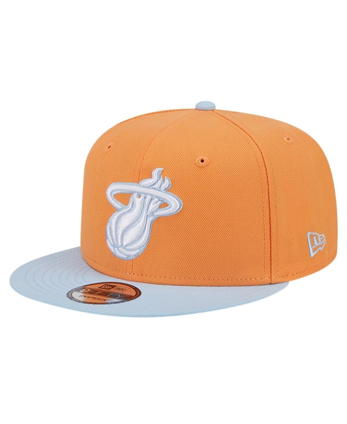 New Era Mens Orange/Light Blue Miami Heat 2-Tone Color Pack 9fifty Snapback Hat Product Image