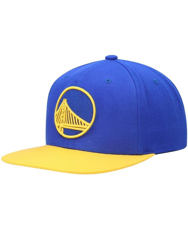 Mens Mitchell & Ness Royal and Gold Golden State Warriors Team Two-Tone 2.0 Snapback Hat - Royal Product Image