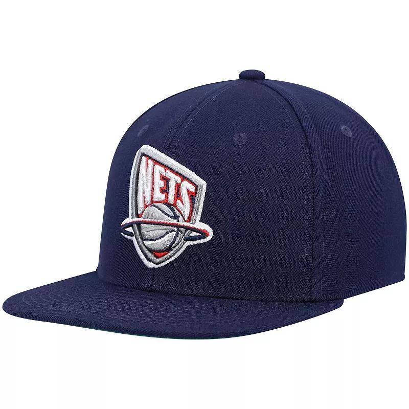 Mens Mitchell & Ness New Jersey Nets Hardwood Classics Team Ground 2.0 Snapback Hat, Blue Product Image