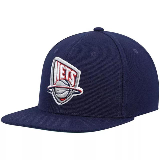 Mens Mitchell & Ness New Jersey Nets Hardwood Classics Team Ground 2.0 Snapback Hat, Blue Product Image