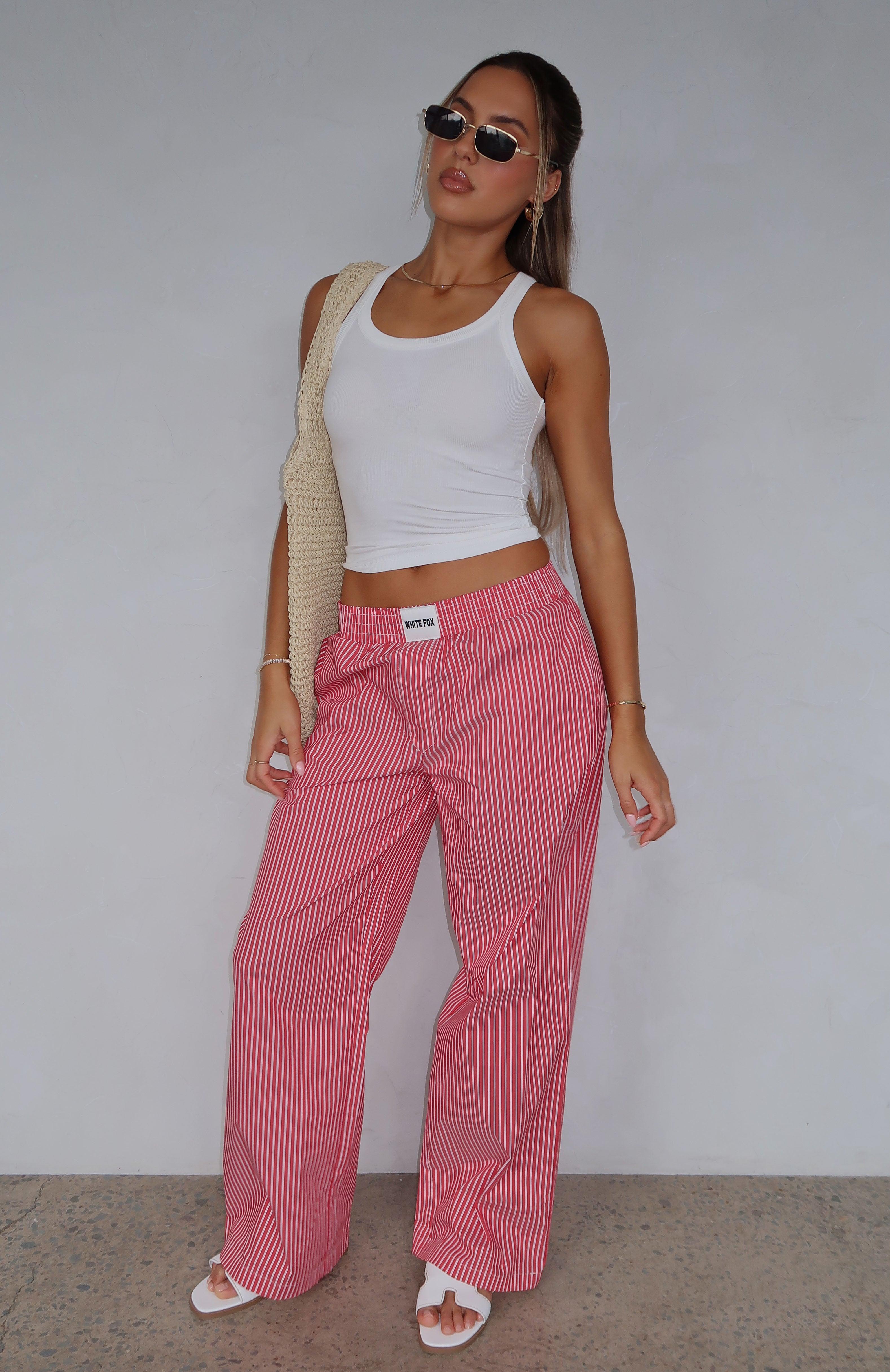 Just Stop Pants Red Stripe Product Image