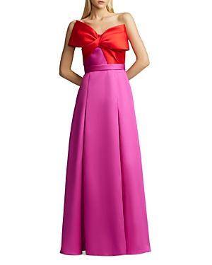 Womens Colorblocked Bow Mikado Gown Product Image