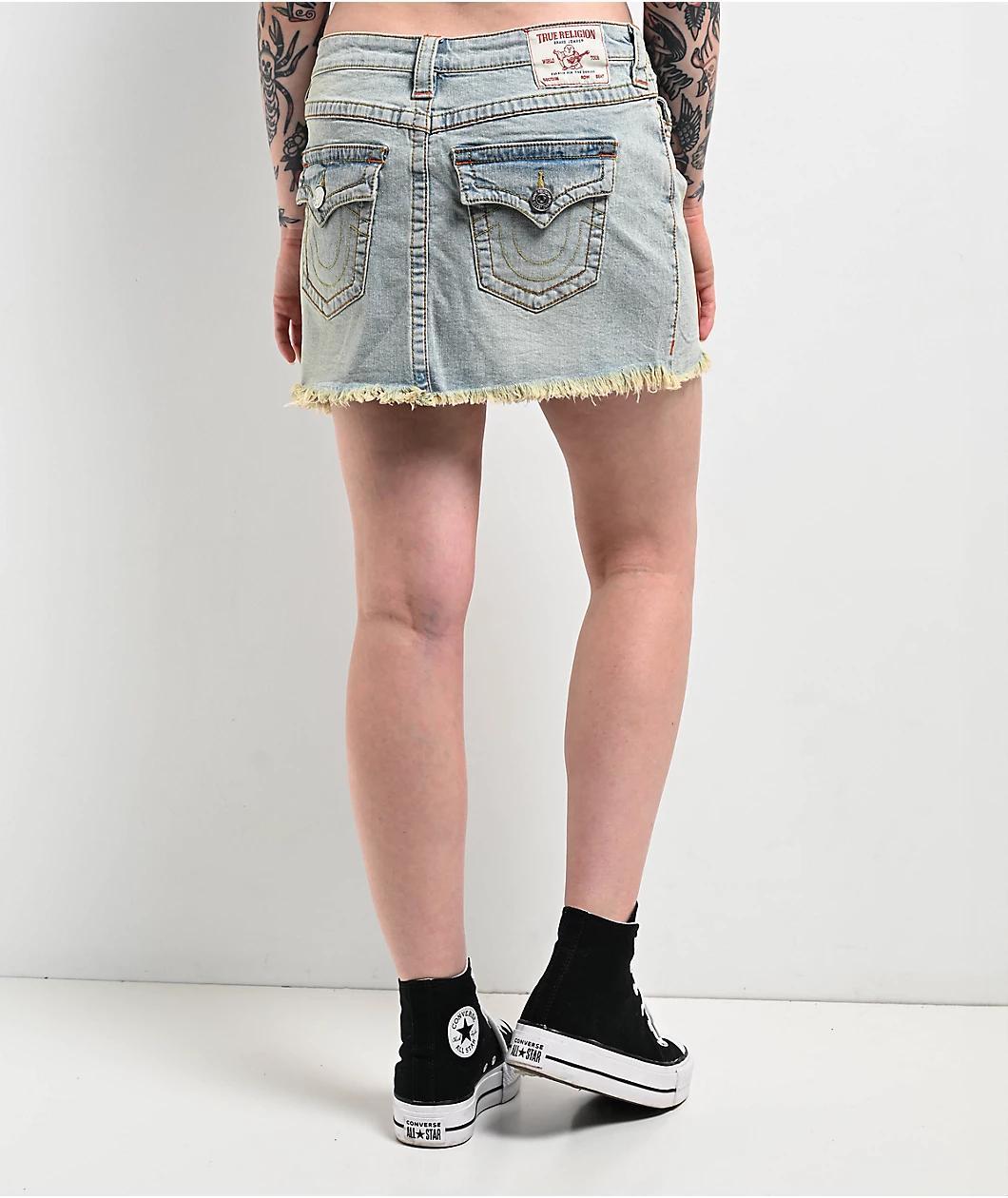 True Religion Sadie Frayed La Jolla Mini Skirt Product Image