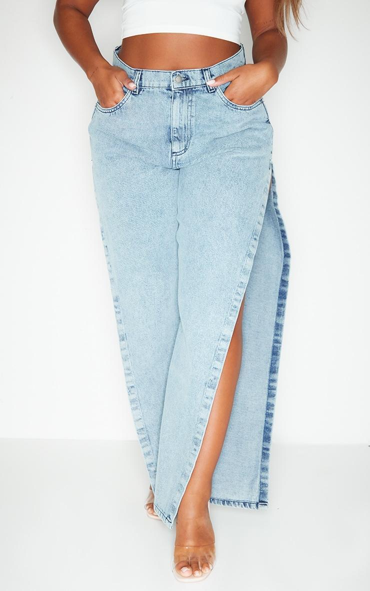 Shape Vintage Light Wash Extreme Split Detail Jeans Product Image