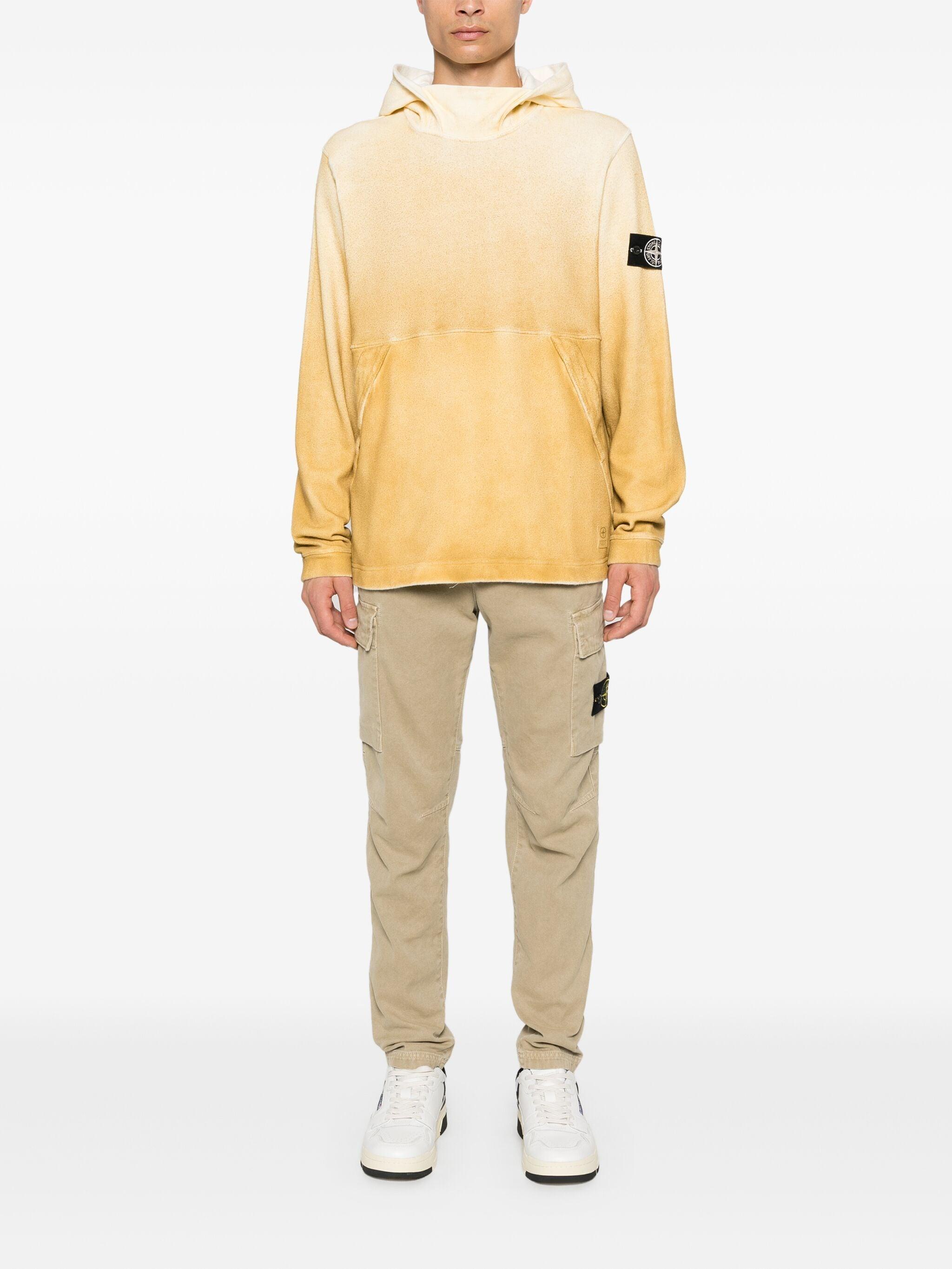 STONE ISLAND Compass-badge Hoodie In Yellow & Orange Product Image