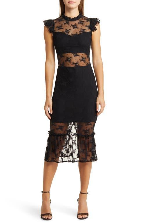 bebe Illusion Lace Midi Dress Product Image