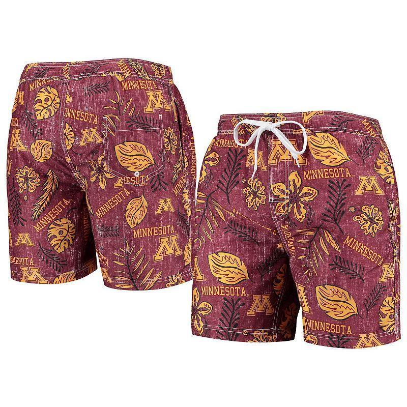 Mens Wes & Willy Maroon Minnesota Golden Gophers Vintage Floral Swim Trunks Product Image