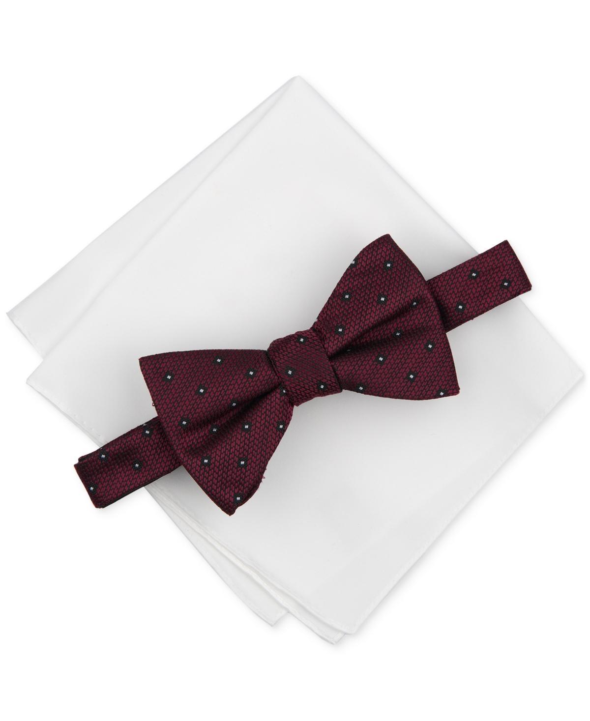 Alfani Mens Salley Dotted Bow Tie & Pocket Square Set, Created for Macys Product Image