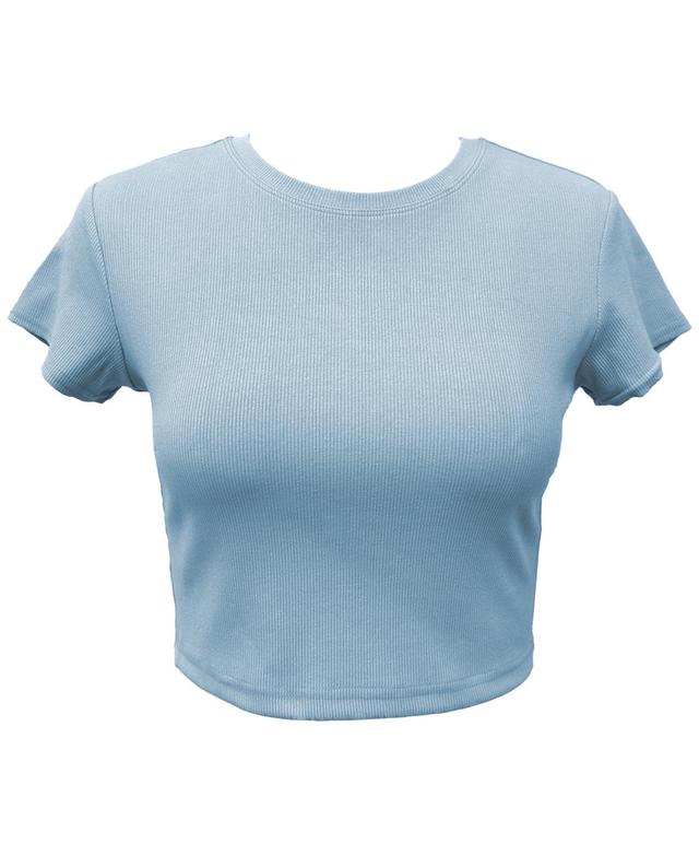 Id Ideology Womens Cropped Rib-Knit T-Shirt, Created for Macys Product Image