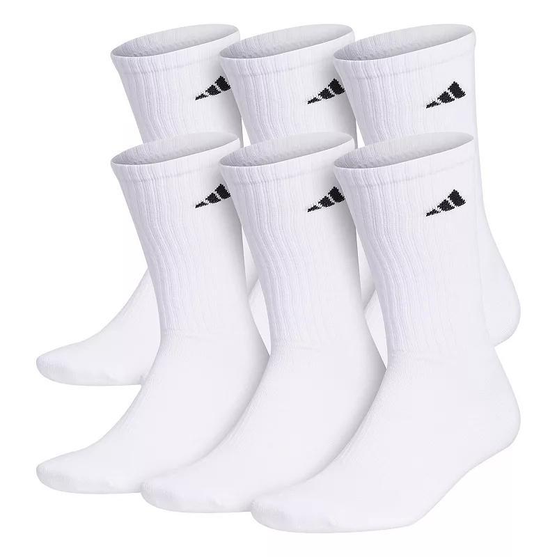 Big & Tall adidas 6-pack Athletic Cushioned Crew Socks, Mens Product Image