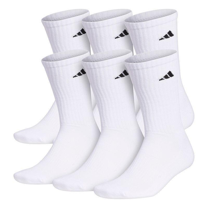 adidas Mens Cushioned Crew Extended Size Socks, 6-Pack Product Image