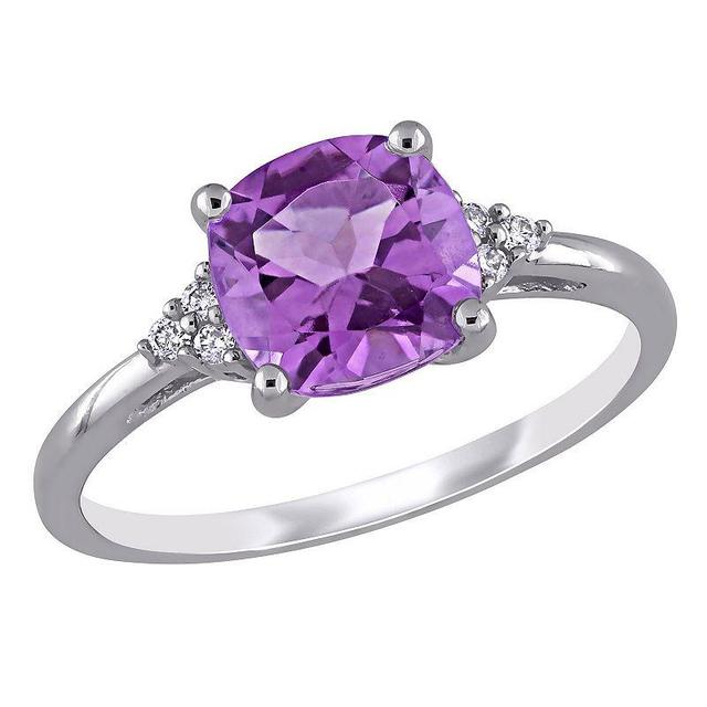 Stella Grace 10k White Gold Amethyst & Diamond Accent Ring, Womens Product Image