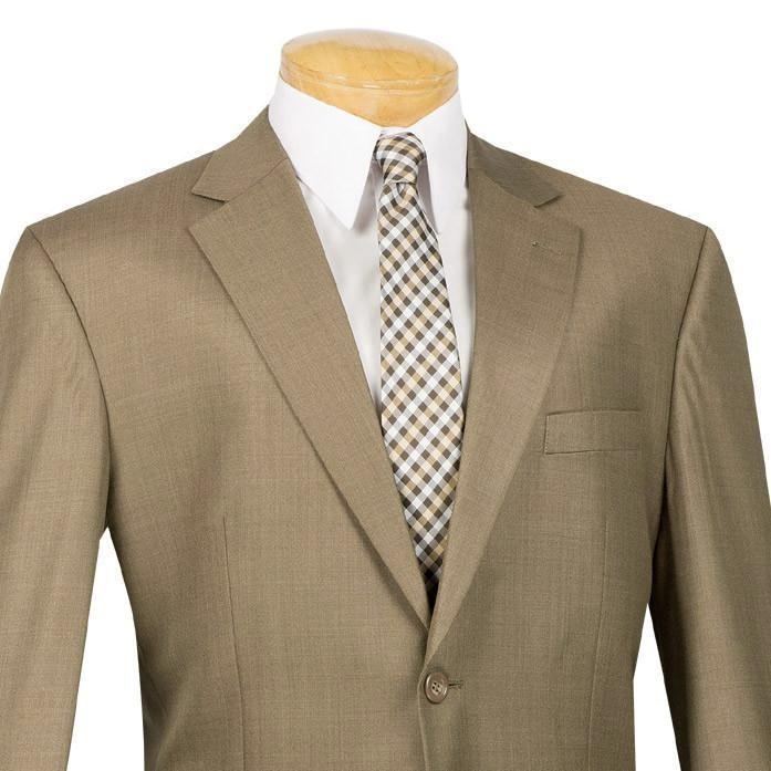 Monte Carlo Collection - Regular Fit 2 Piece 2 Button Textured Weave In Taupe Product Image