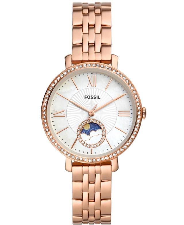 Fossil Womens Jacqueline Rose Gold-Tone Stainless Steel Bracelet Watch 36mm - Rose Gold-Tone Product Image