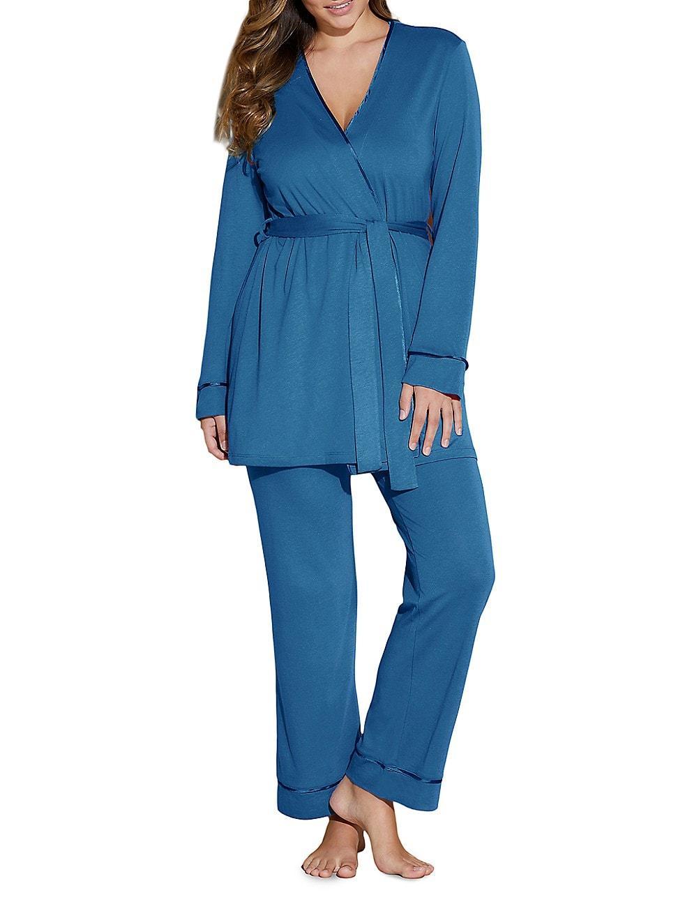 Womens 3-Piece Bella Maternity Robe, Camisole, & Pants Product Image