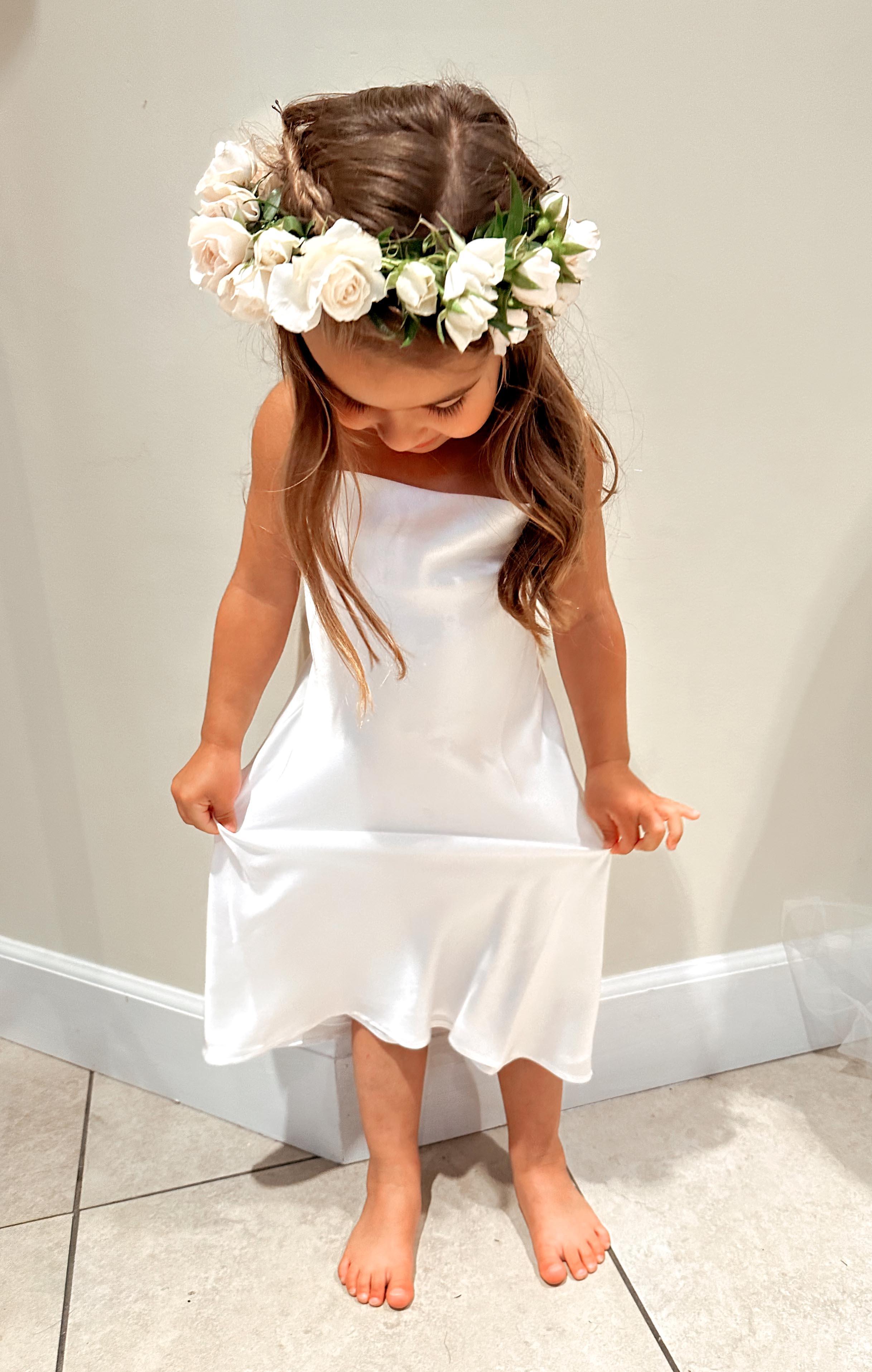 Little Verona Dress ~ Ivory Luxe Satin Product Image