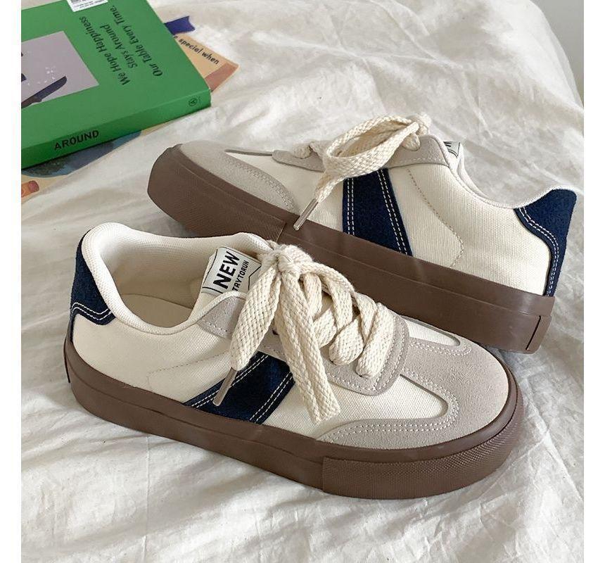 Two-Tone Platform Sneakers Product Image