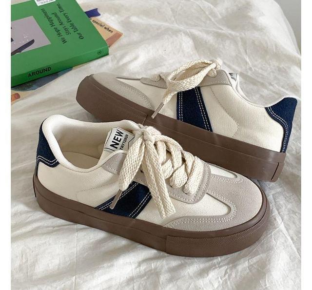 Two-Tone Platform Sneakers Product Image