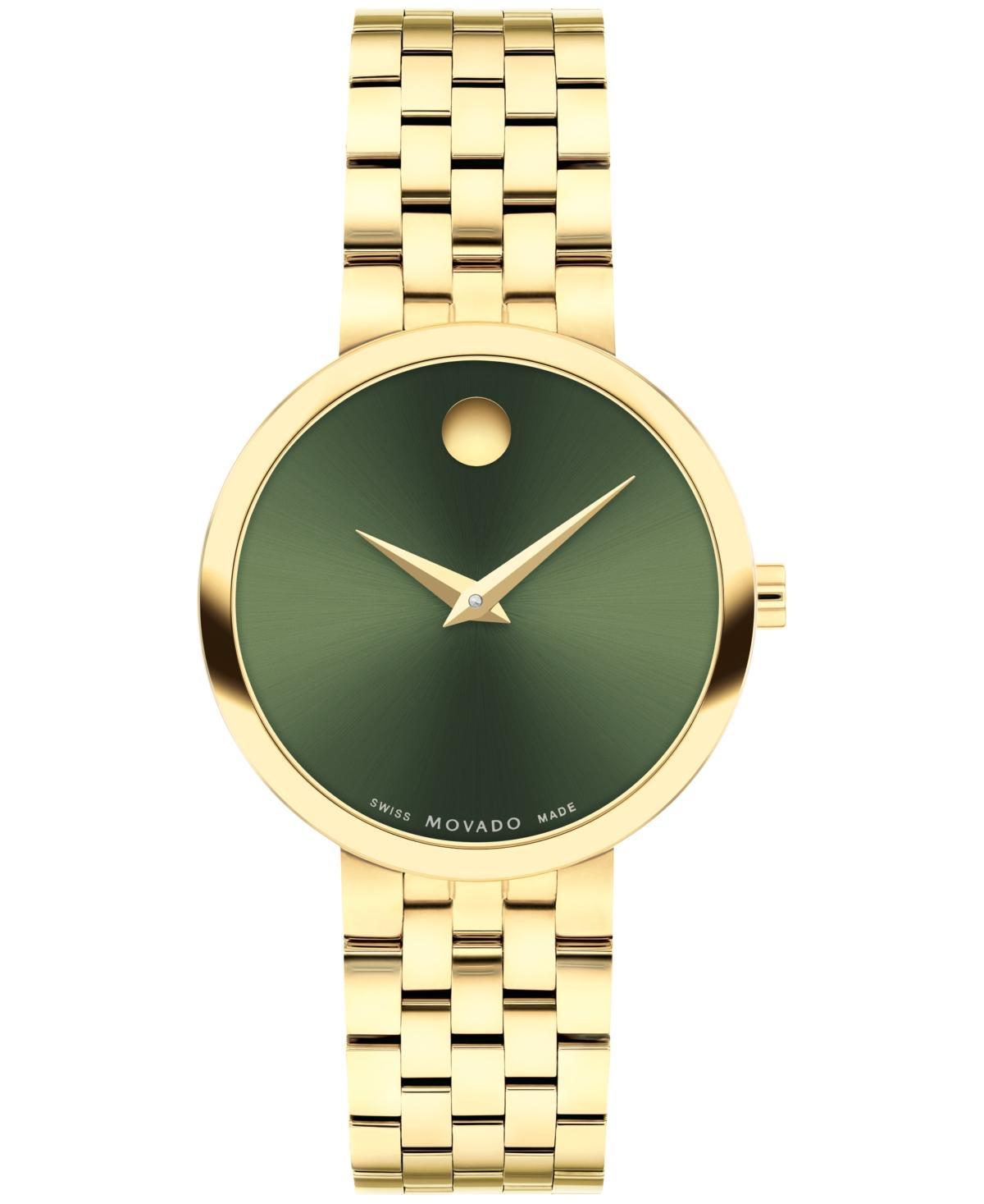 Movado Women Museum Classic Swiss Quartz Gold Pvd 29.5mm Watch - Green Dial Product Image