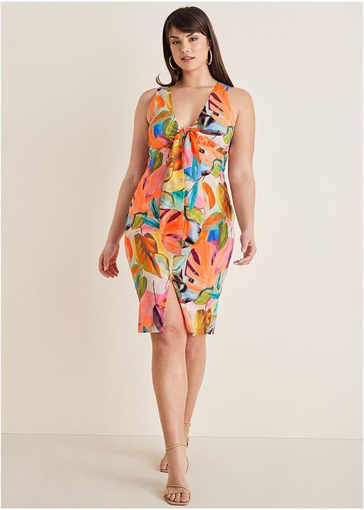 Tie Front Midi Dress Product Image