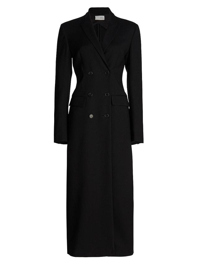 The Row Evy Double Breasted Wool & Mohair Long Coat Product Image