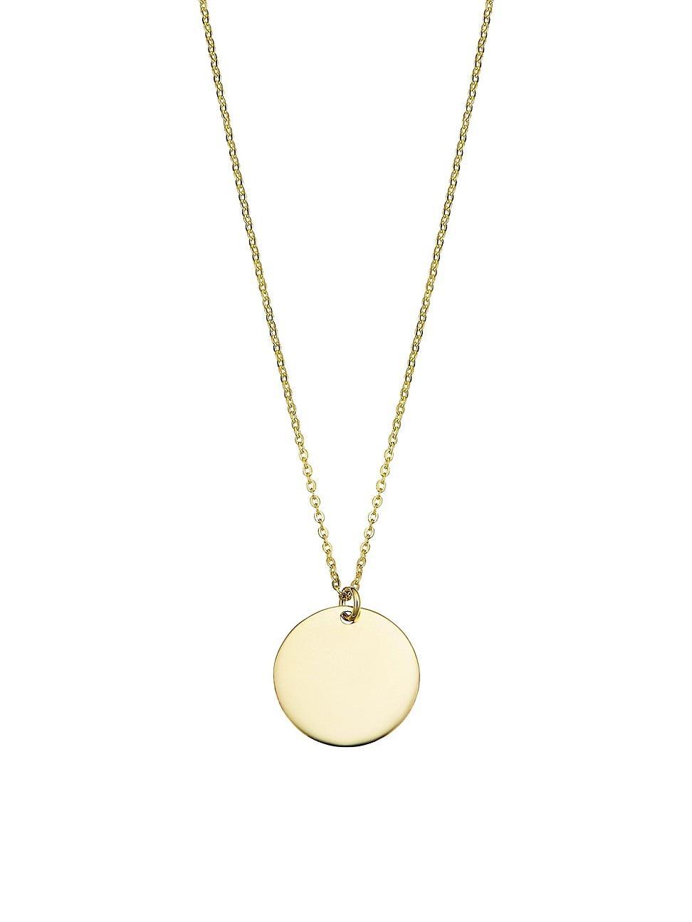 Womens 14K Yellow Solid Gold Manhattan Pendant Necklace Product Image