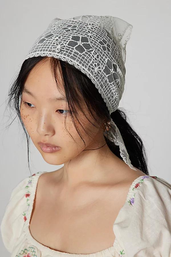 Floral Check Sheer Headscarf Womens at Urban Outfitters Product Image